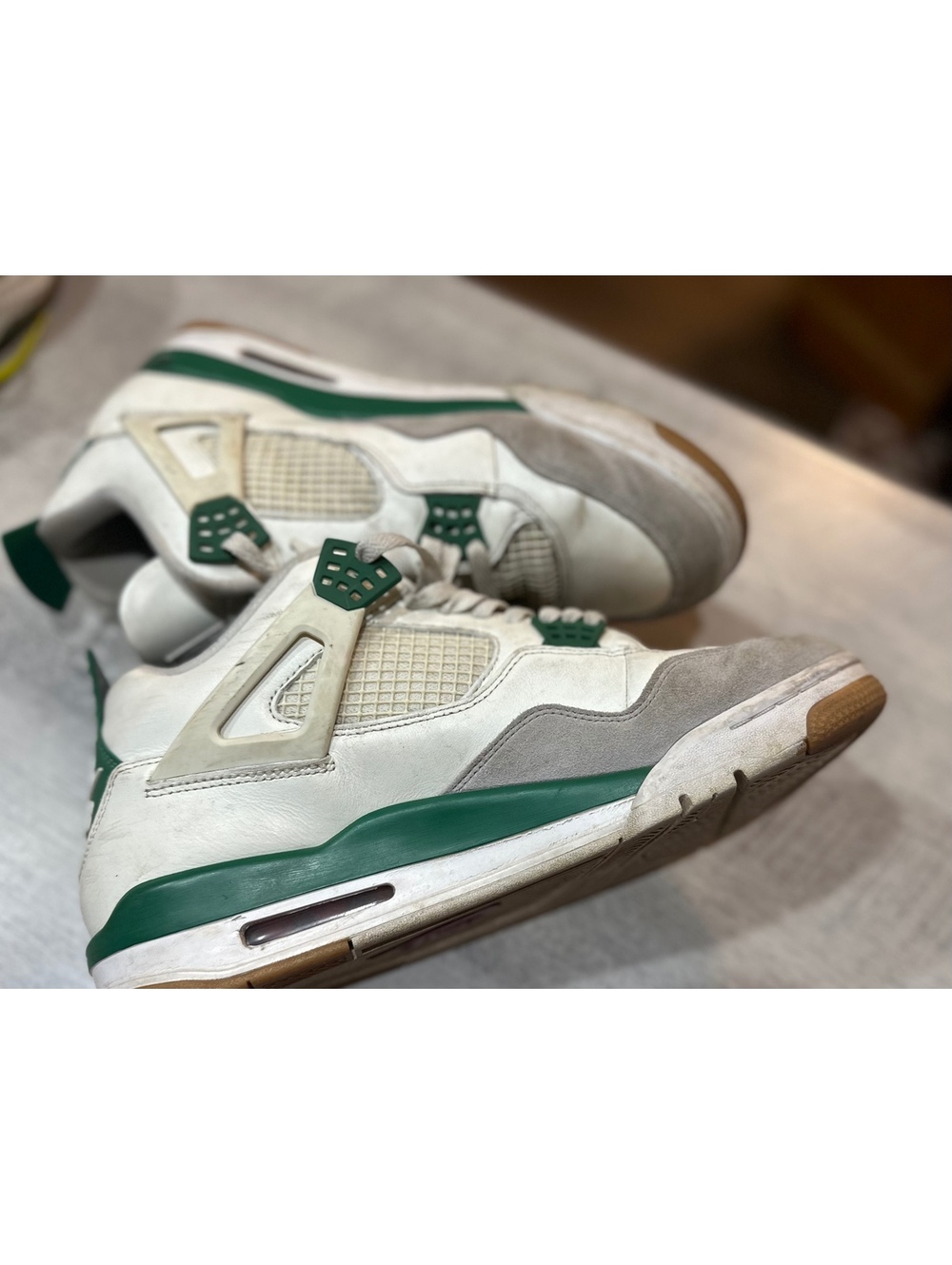 Nike SB x Air Jordan 4 Retro White Green Sneakers Size 10